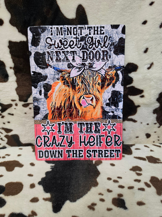 Crazy Heifer Down The Street Handmade Jigsaw Puzzle