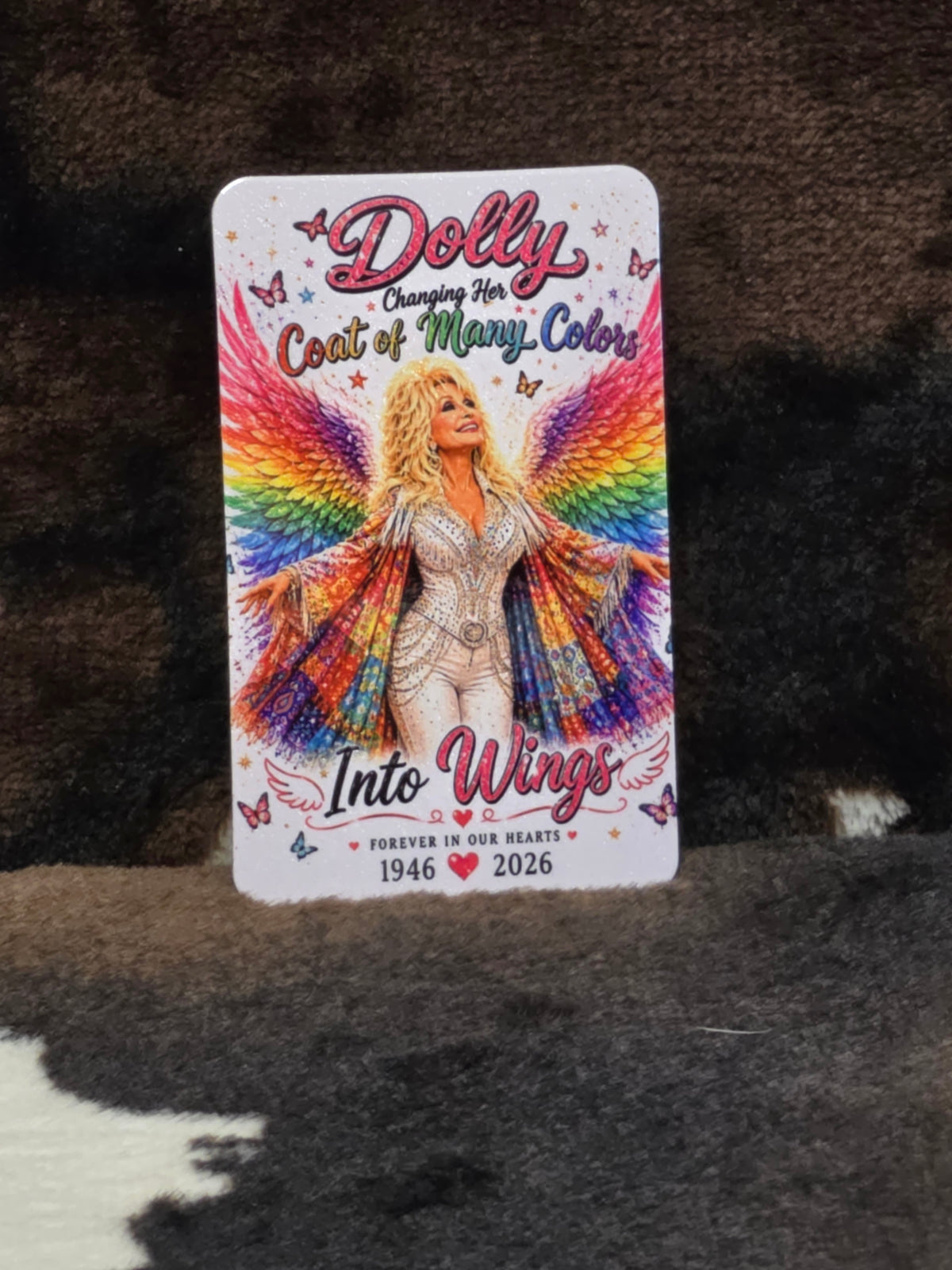 Dolly Parton Into Wings Memorial Magnet 3.6x2.3