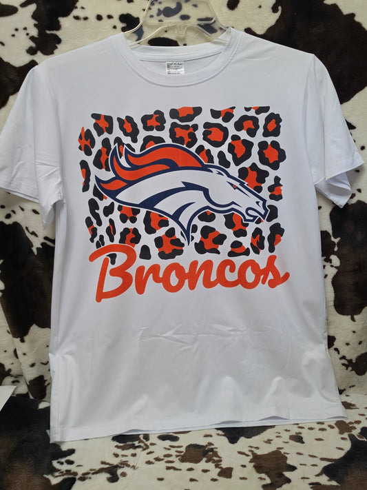 Broncos Football Graphic T Shirt Trendy Western Style Tee Women Gifts White