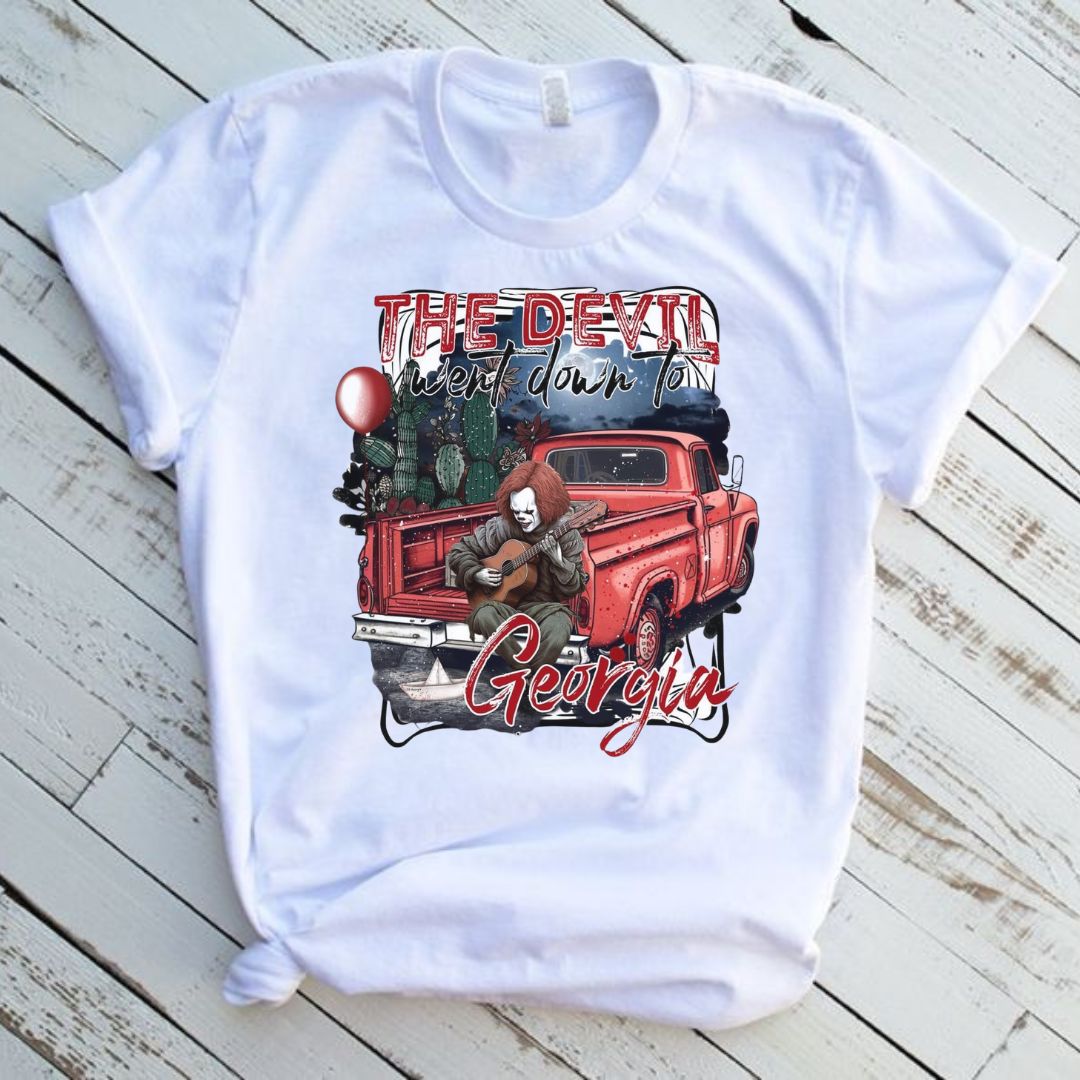 The Devil Went Down To Georgia Halloween Graphic T-Shirt