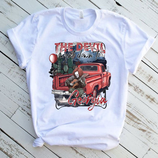 The Devil Went Down To Georgia Halloween Graphic T-Shirt