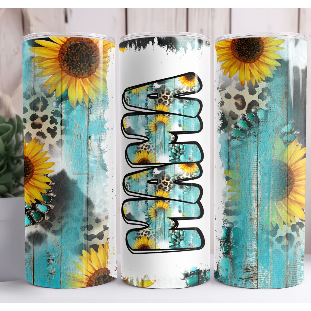 Mama Sunflower Western 20oz Skinny Tumbler