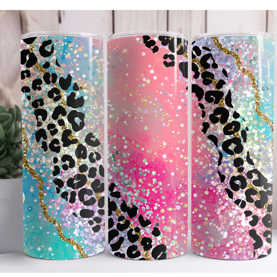 Animal Print Sparkle 20oz Skinny Tumbler
