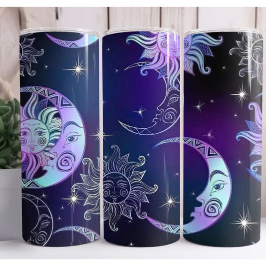 Celestial Moon Stars Custom 20oz Skinny Tumbler