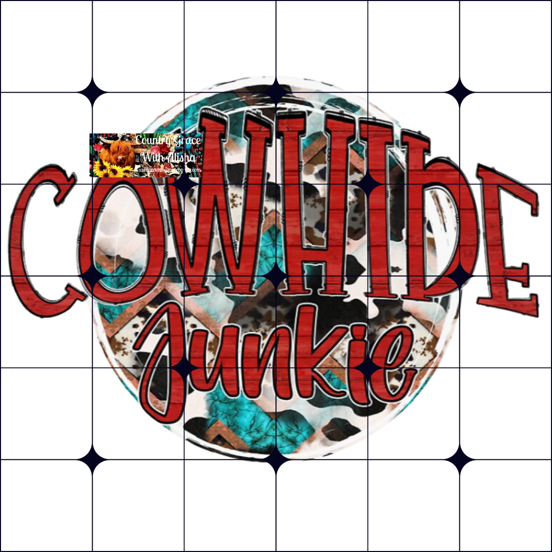 Cowhide Junkie Ready to Press Sublimation Transfer