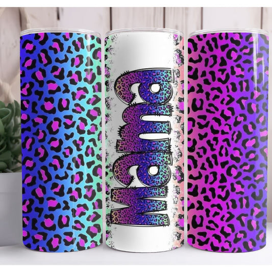 Mama Purple Animal Print Custom 20oz Skinny Tumbler
