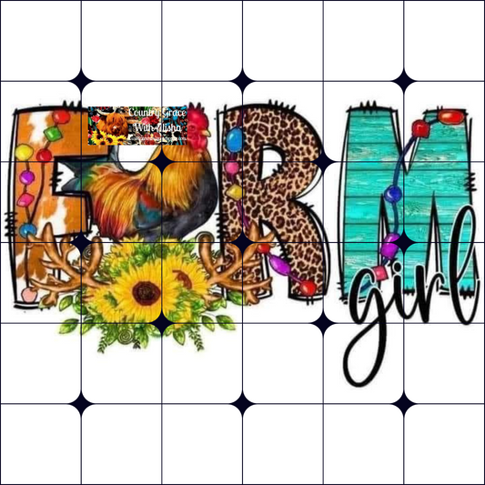 Farm Girl Ready to Press Sublimation Transfer