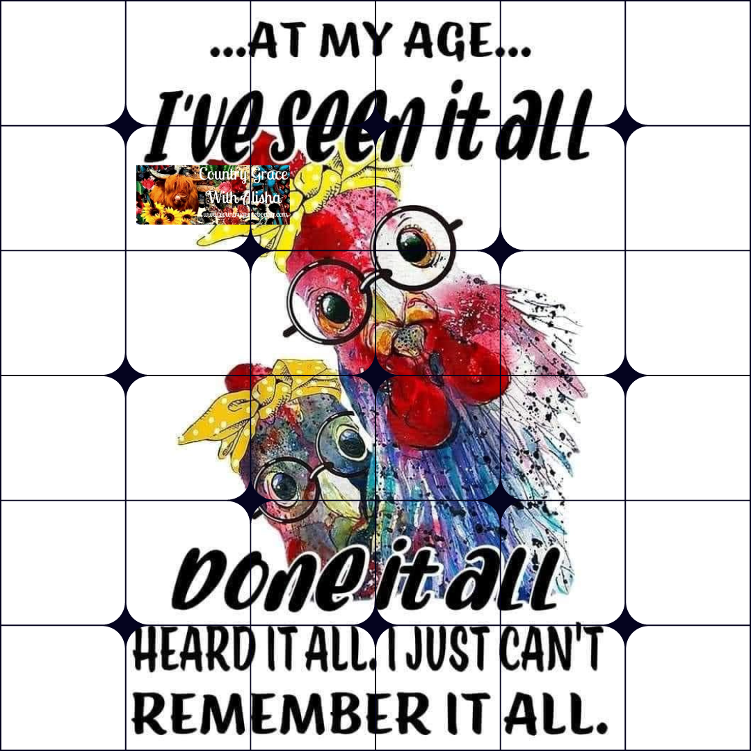 Chicken Seen It All Ready to Press Sublimation Transfer