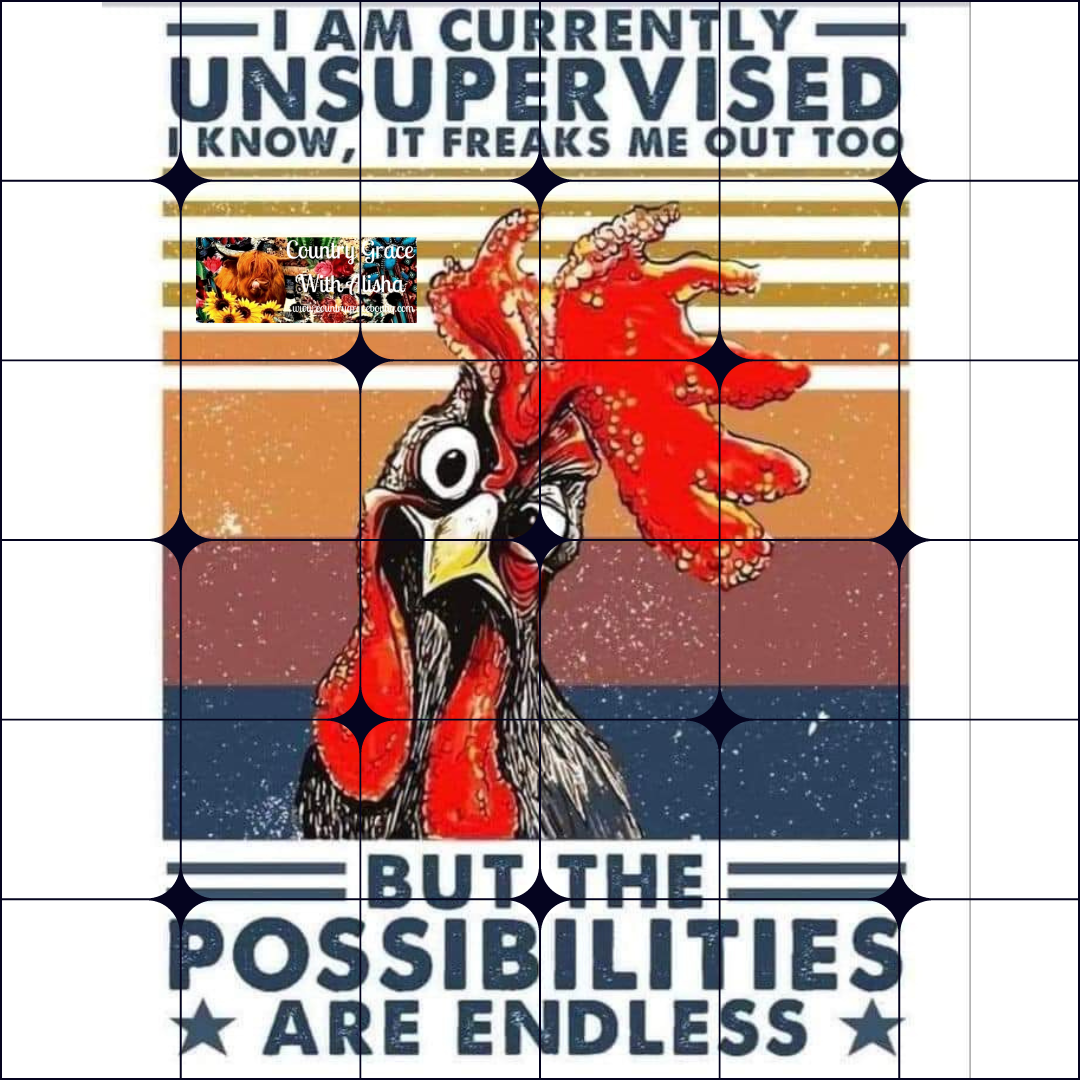 Chicken Unsupervised Ready to Press Sublimation Transfer