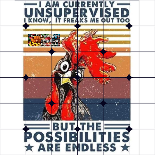 Chicken Unsupervised Ready to Press Sublimation Transfer