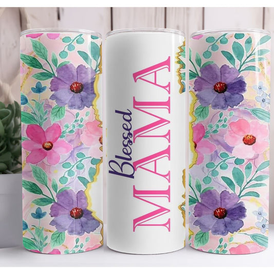 Blessed Mama Custom 20oz Skinny Tumbler