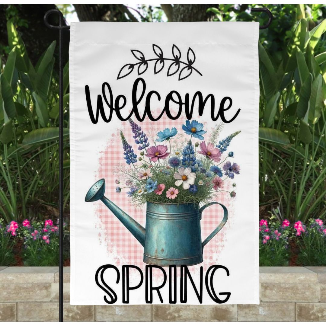 Welcome Spring Garden Flag 12x18