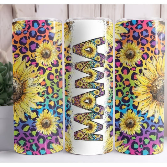 Mama Sunflower Custom 20oz Skinny Tumbler