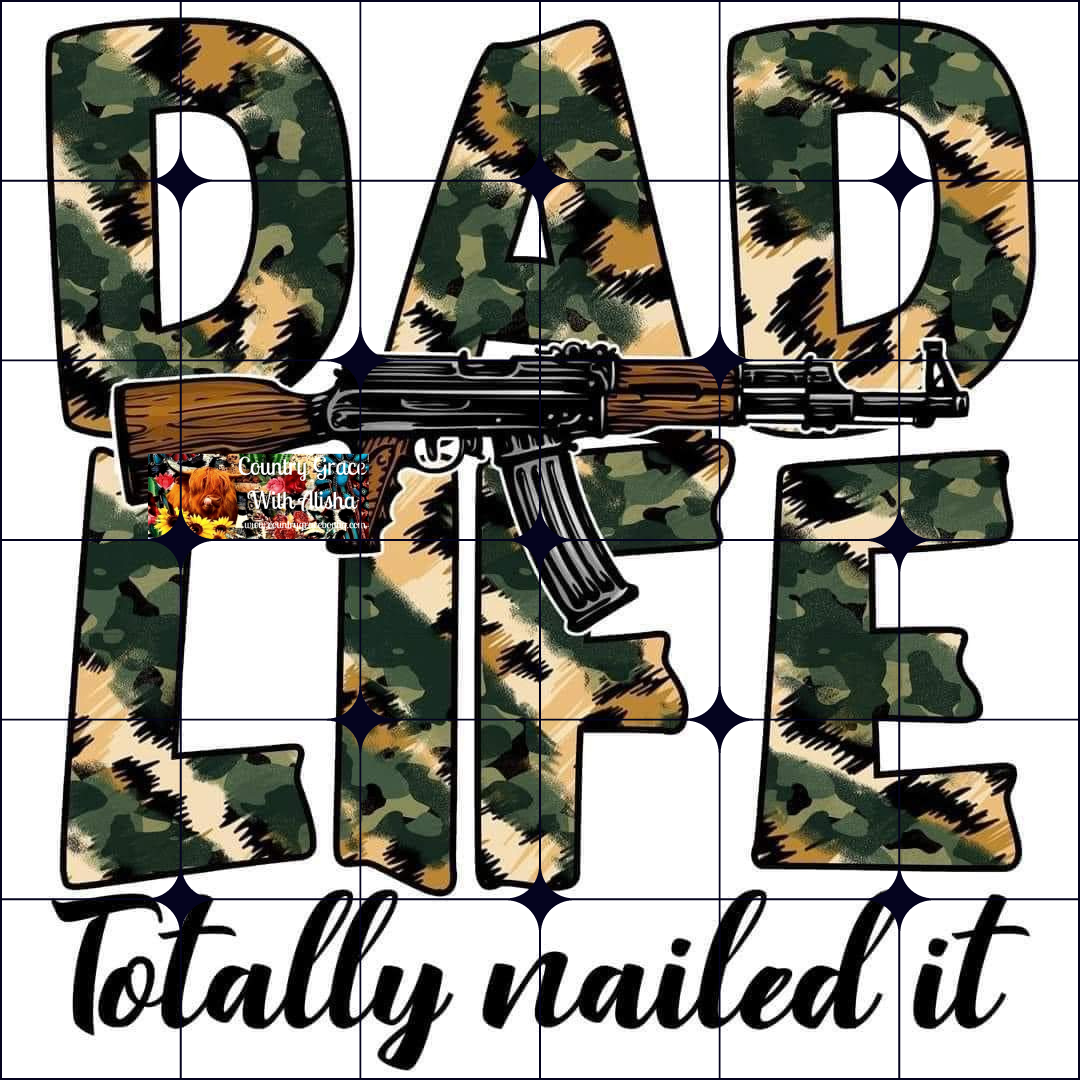 Dad Life Camo Ready to Press Sublimation Transfer