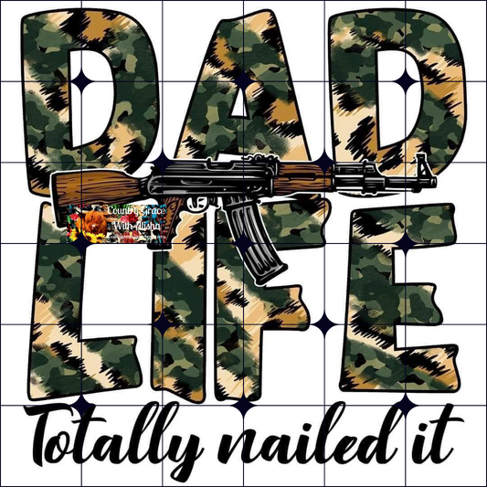 Dad Life Camo Ready to Press Sublimation Transfer