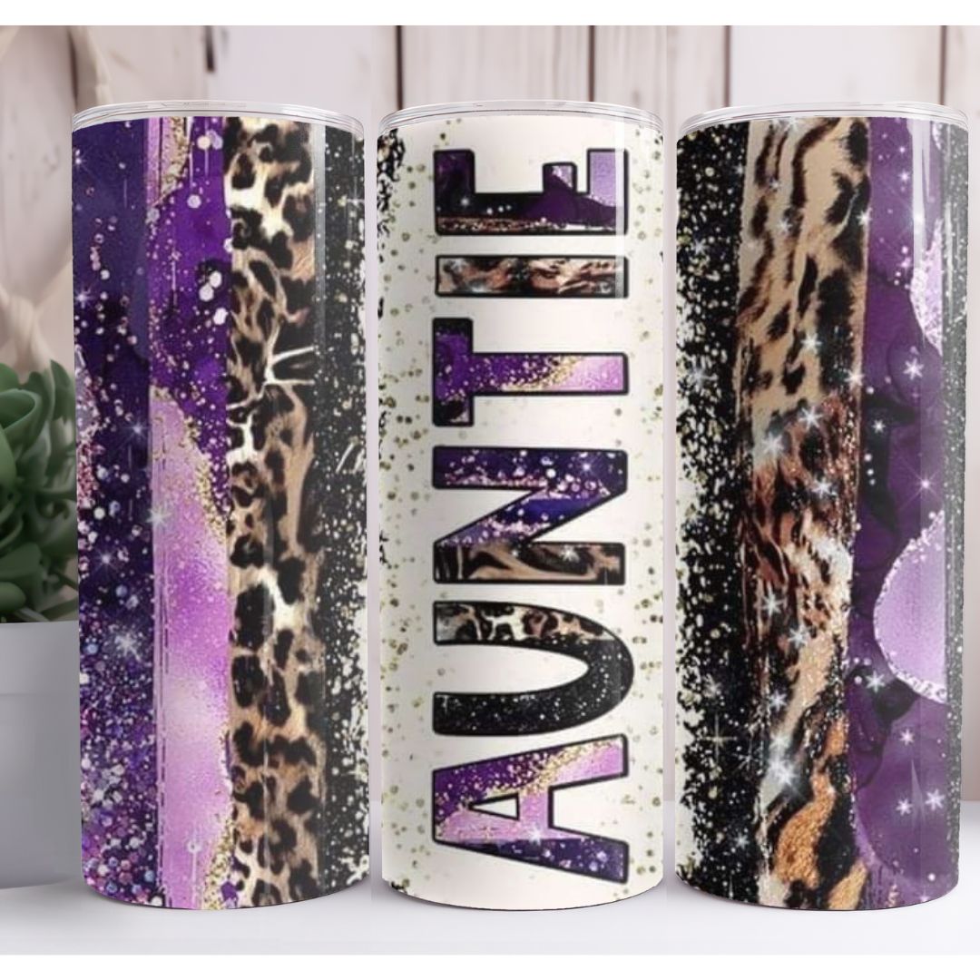 Auntie Purple Aunt Custom 20oz Skinny Tumbler