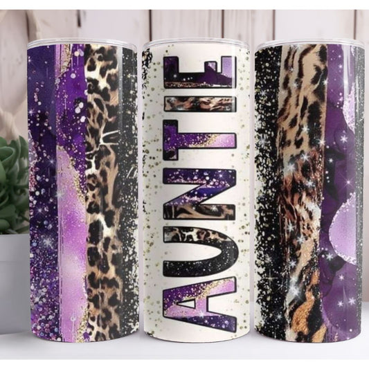 Auntie Purple Aunt Custom 20oz Skinny Tumbler