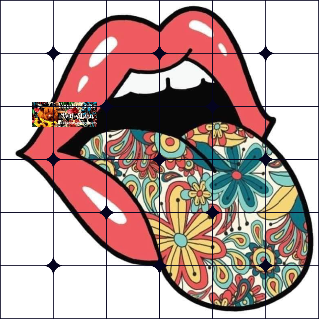 Floral Tongue Ready to Press Sublimation Transfer