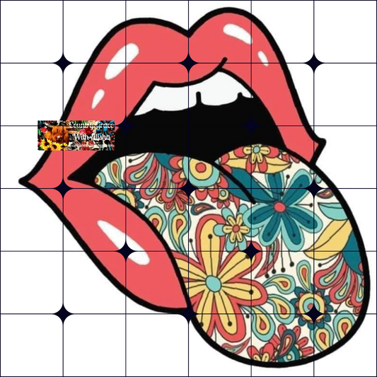 Floral Tongue Ready to Press Sublimation Transfer