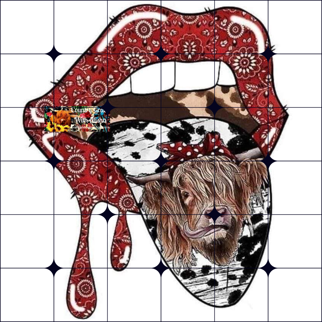 Tongue Cow Ready to Press Sublimation Transfer