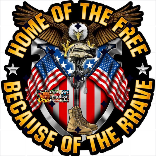 Home Of The Free Eagle Ready to Press Sublimation Transfer