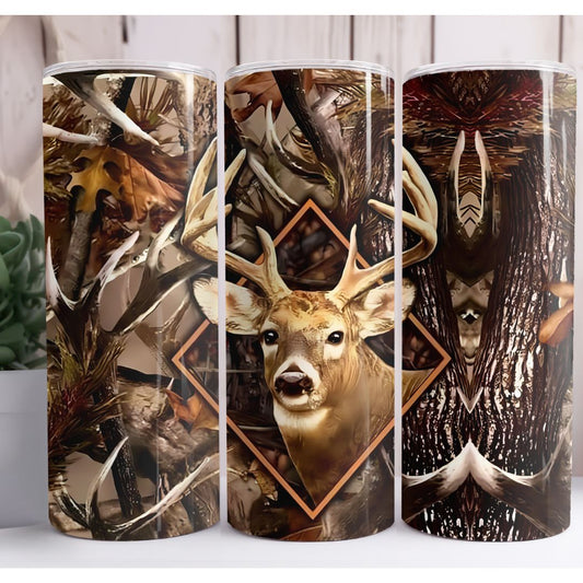 Camouflage Deer 20oz Skinny Tumbler