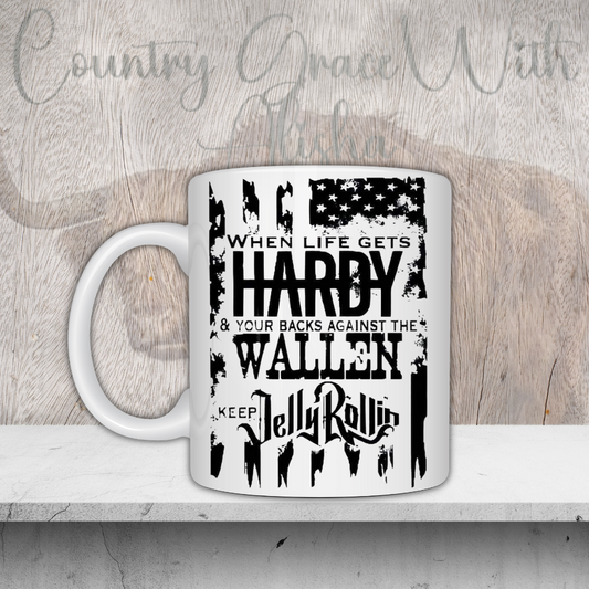 Hardy Wallen Jelly Roll 11oz Ceramic Coffee Mug