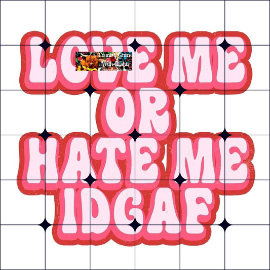 Love Me Or Hate Me Ready to Press Sublimation Transfer