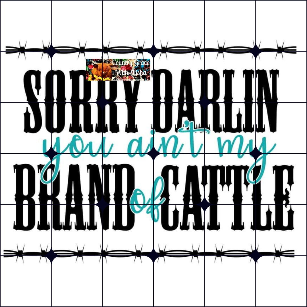 Sorry Darlin Ready to Press Sublimation Transfer