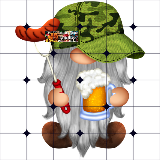 Camping Gnome Ready to Press Sublimation Transfer