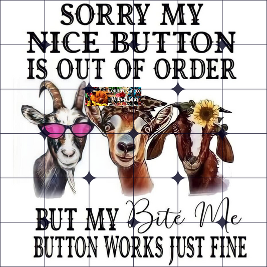 Goat Nice Button Ready to Press Sublimation Transfer