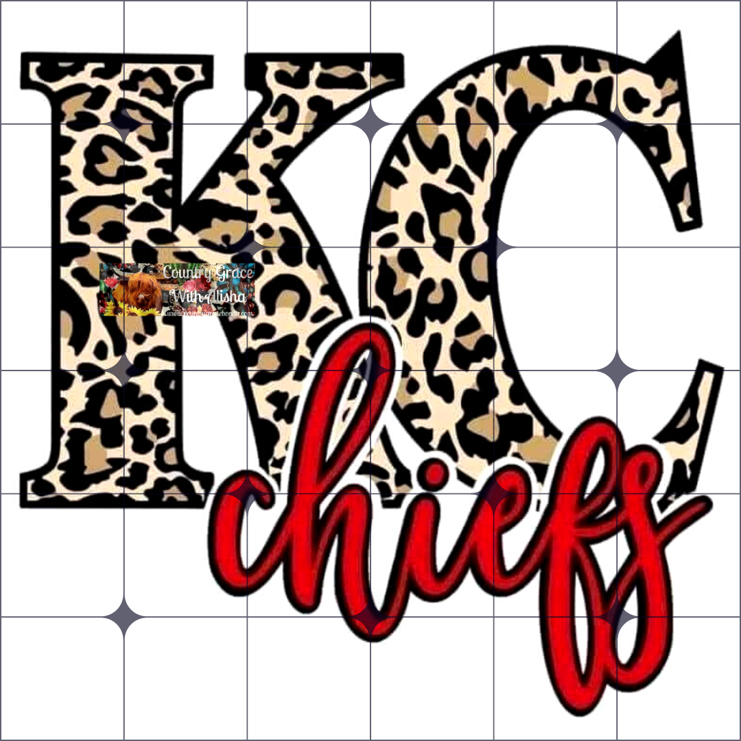 Animal Print Chiefs Football Ready to Press Sublimation Transfer