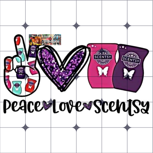 Peace Love Scentsy Ready to Press Sublimation Transfer