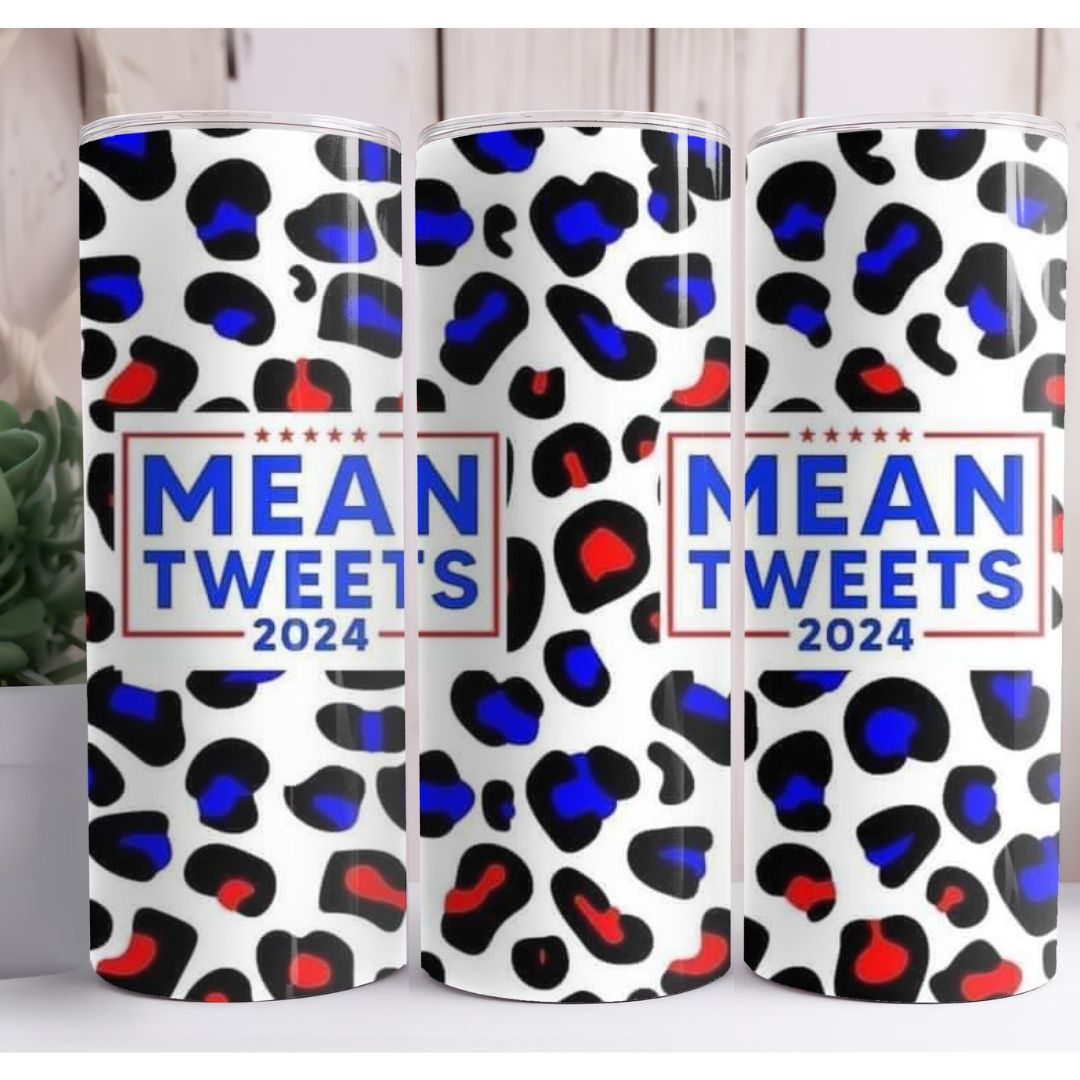 Mean Tweets Animal Print 20oz Skinny Tumbler
