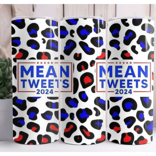 Mean Tweets Animal Print 20oz Skinny Tumbler