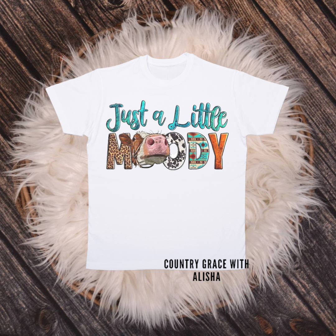Just A Little Moody Cow Kids Graphic Tee