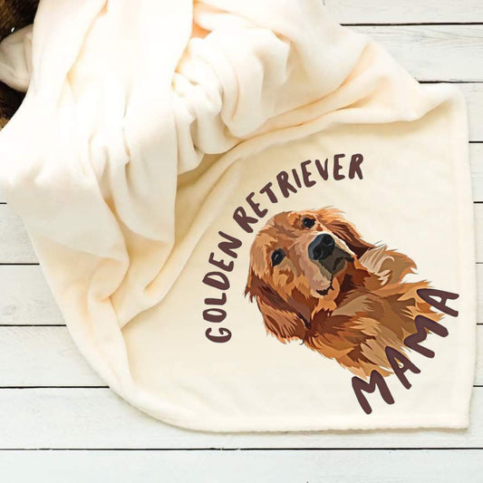 Golden Retriever Mama Throw Blanket