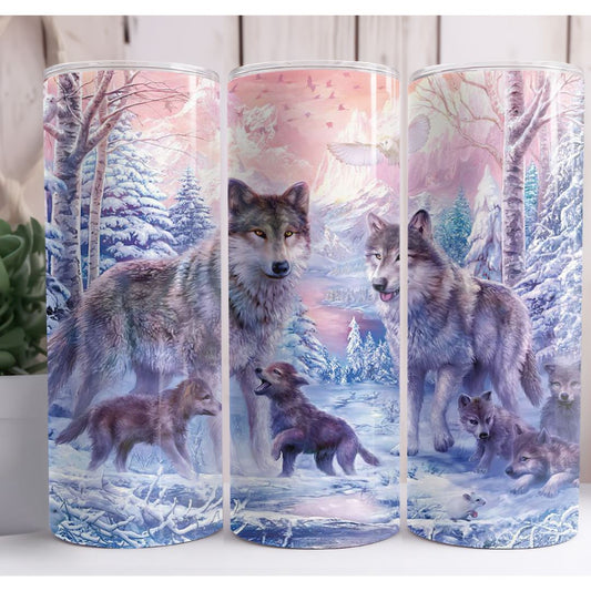 Winter Wolf Pack 20oz Skinny Tumbler