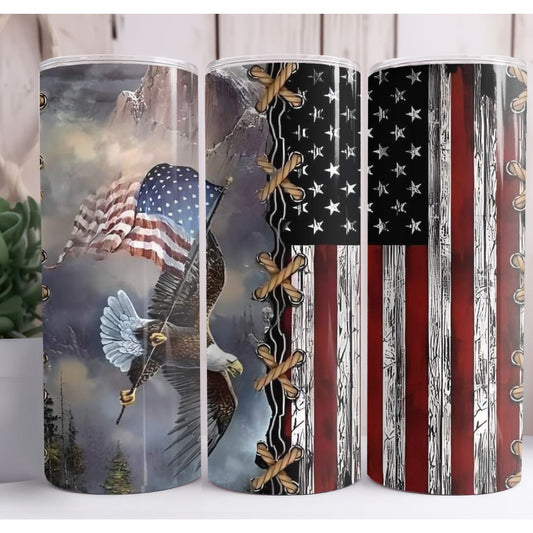 Eagle Flag Custom 20oz Skinny Tumbler