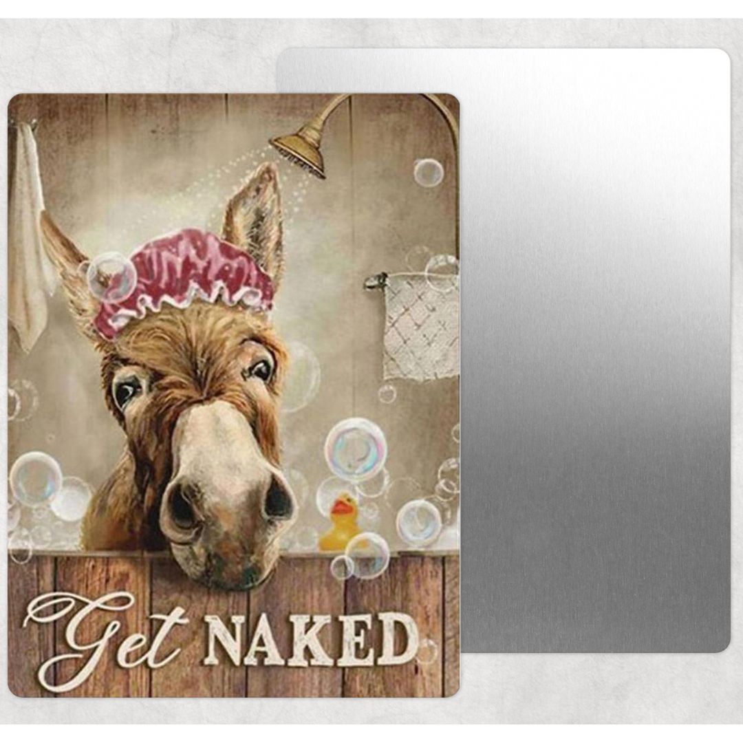 Get Naked Donkey Metal Sign