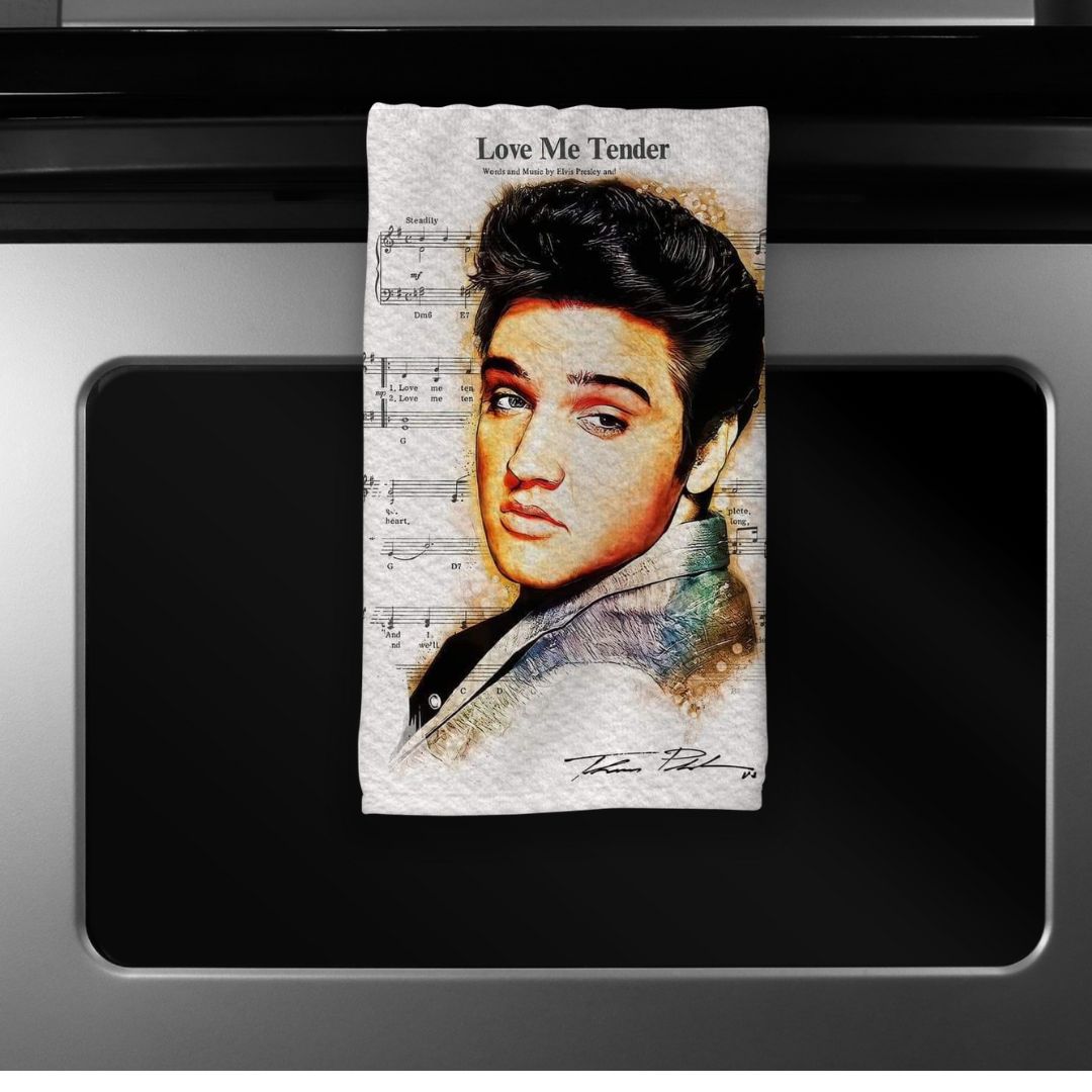 Elvis Love Me Tender Microfiber Kitchen Dish Towel 16x24