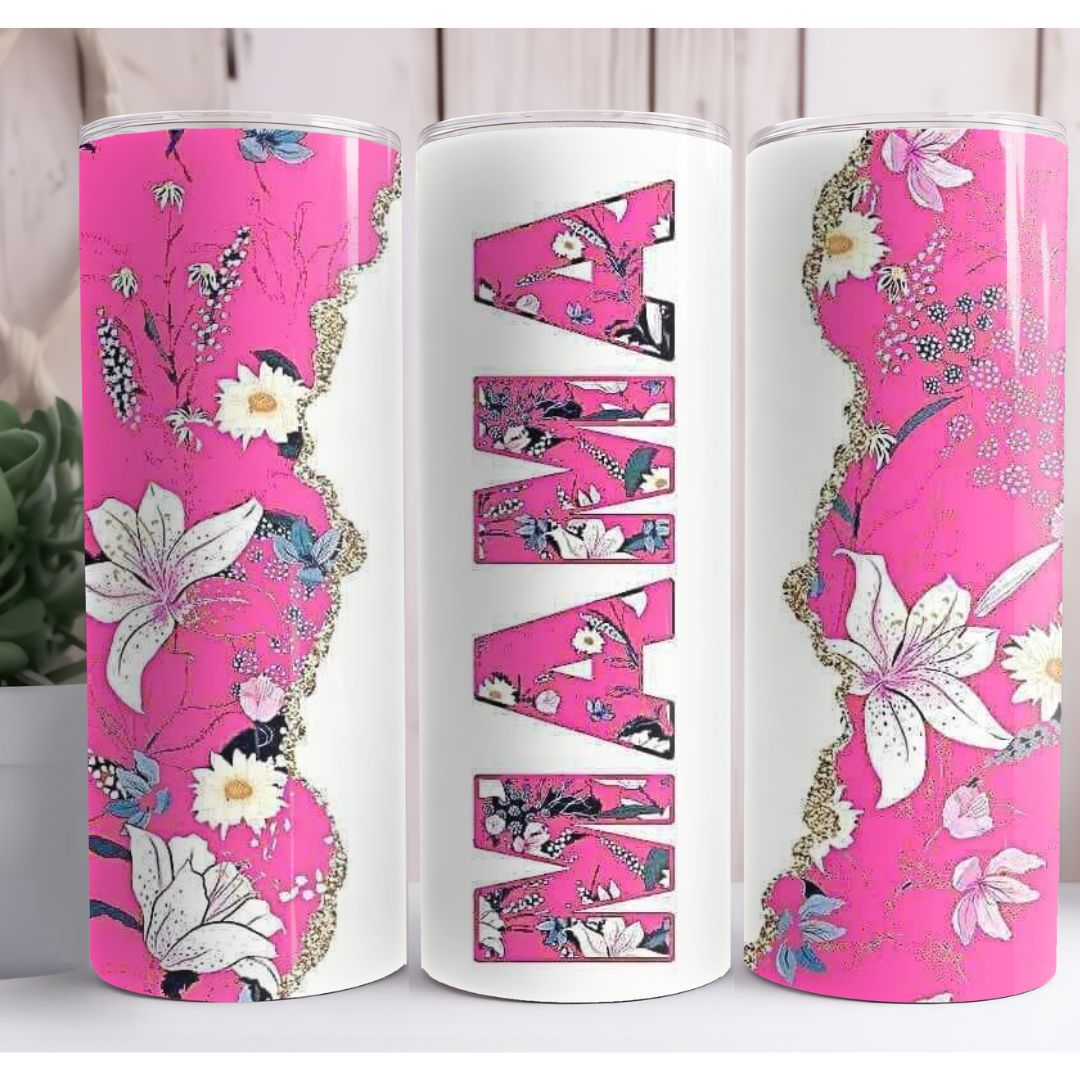 Mama Pink Floral 20oz Skinny Tumbler