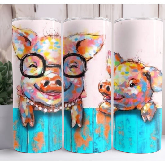 Mama Pig And Baby Pig Custom 20oz Skinny Tumbler