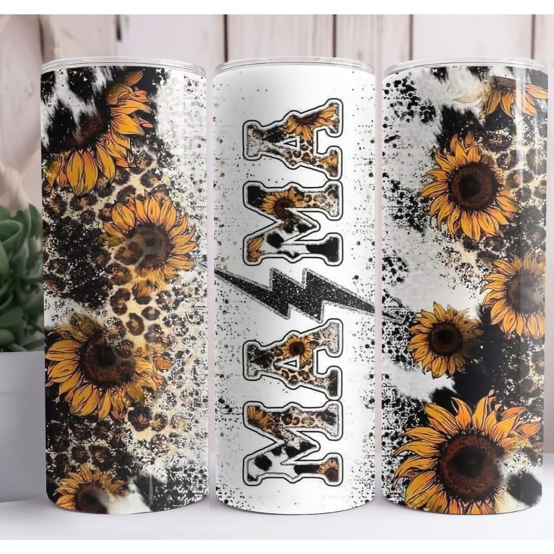 Mama Sunflower Custom 20oz Skinny Tumbler
