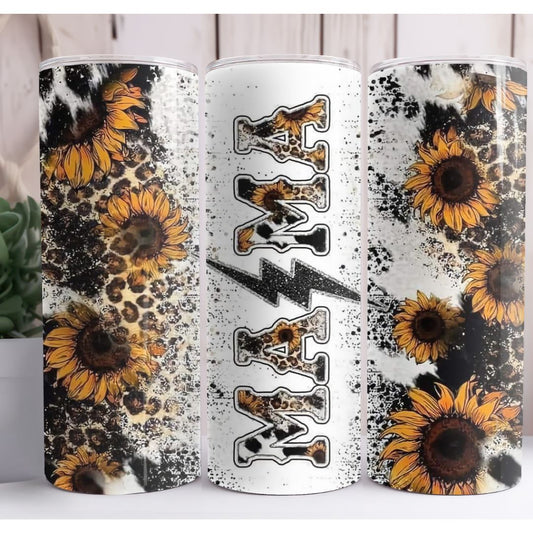 Mama Sunflower Custom 20oz Skinny Tumbler