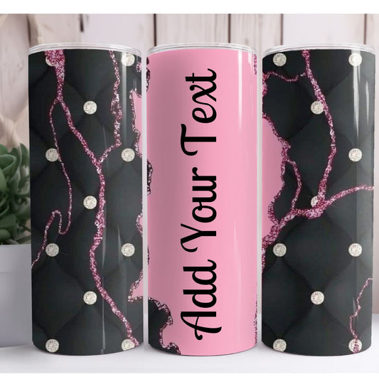 Pink Polka Dot Personalized 20oz Skinny Tumbler