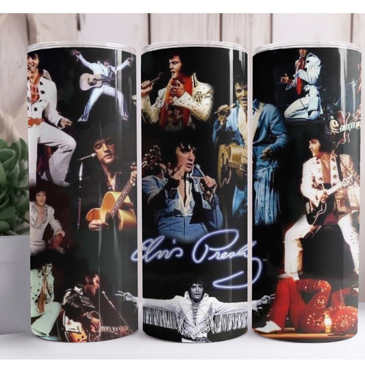 Elvis Presley Black 20oz Skinny Tumbler