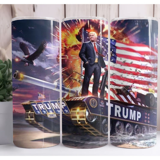 Trump Army USA Flag 20oz Skinny Tumbler