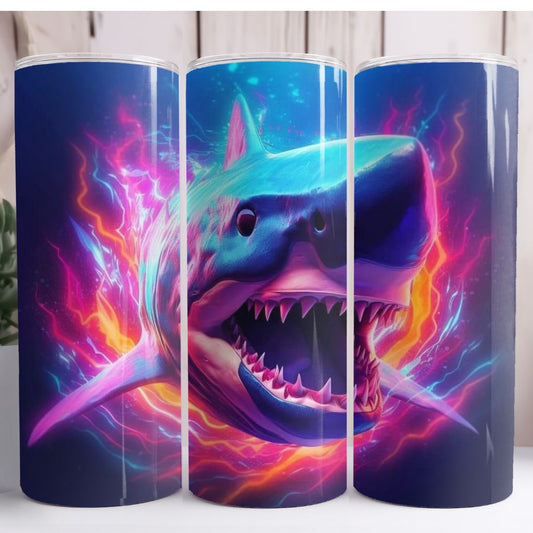 Shark 3D 20oz Skinny Tumbler