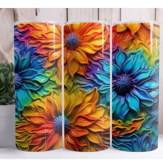 Sunflower Colorful 20oz Skinny Tumbler